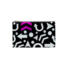 Right Direction - Magenta Cosmetic Bag (small)  by Valentinaart