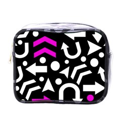 Right Direction - Magenta Mini Toiletries Bags by Valentinaart