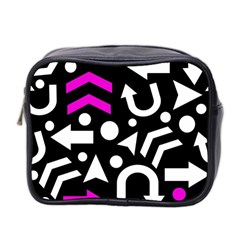 Right Direction - Magenta Mini Toiletries Bag 2-side by Valentinaart