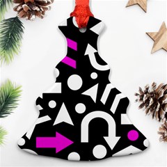 Right Direction - Magenta Christmas Tree Ornament (2 Sides) by Valentinaart