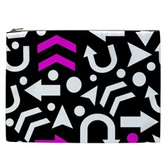 Right Direction - Magenta Cosmetic Bag (xxl)  by Valentinaart