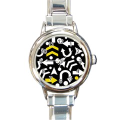 Right Direction - Yellow Round Italian Charm Watch by Valentinaart