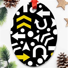 Right Direction - Yellow Ornament (oval)  by Valentinaart