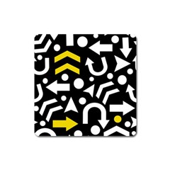 Right Direction - Yellow Square Magnet by Valentinaart