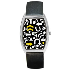 Right Direction - Yellow Barrel Style Metal Watch by Valentinaart