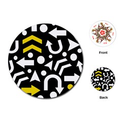 Right Direction - Yellow Playing Cards (round)  by Valentinaart