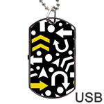 Right direction - yellow Dog Tag USB Flash (One Side) Front