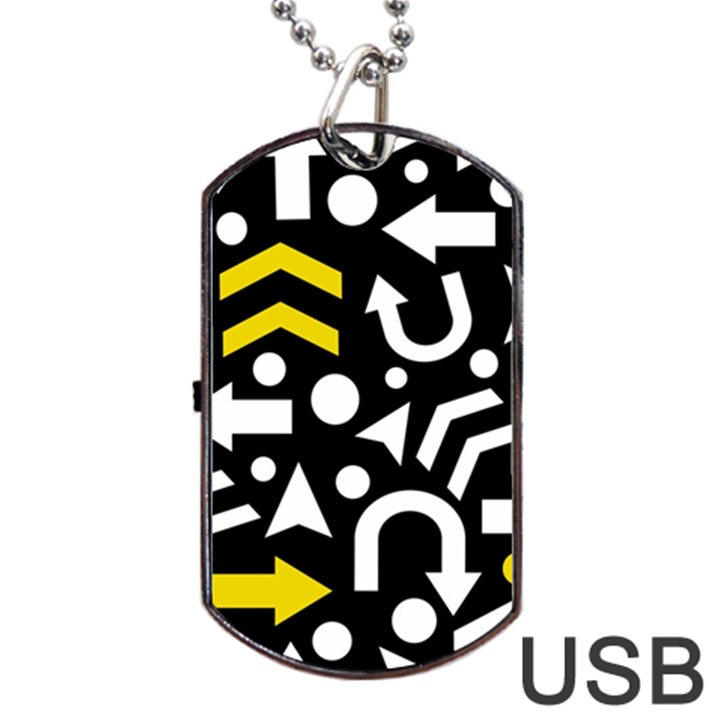 Right direction - yellow Dog Tag USB Flash (One Side)