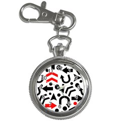 Red Right Direction Key Chain Watches by Valentinaart