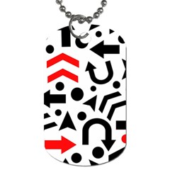 Red Right Direction Dog Tag (two Sides) by Valentinaart