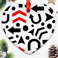 Red Right Direction Heart Ornament (2 Sides) by Valentinaart