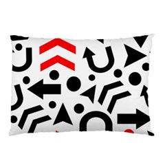 Red Right Direction Pillow Case by Valentinaart