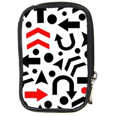 Red Right Direction Compact Camera Cases by Valentinaart