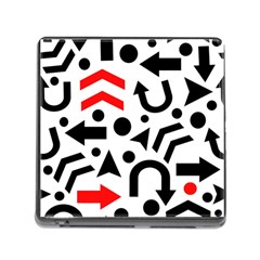 Red Right Direction Memory Card Reader (square) by Valentinaart