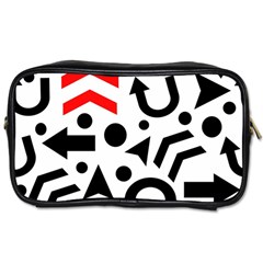 Red Right Direction Toiletries Bags by Valentinaart