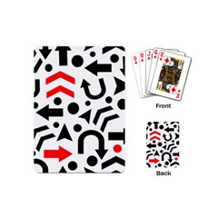 Red Right Direction Playing Cards (mini)  by Valentinaart