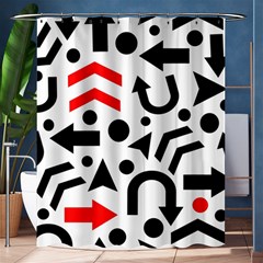 Red Right Direction Shower Curtain 60  X 72  (medium)  by Valentinaart