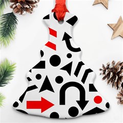 Red Right Direction Christmas Tree Ornament (2 Sides)