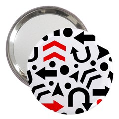 Red Right Direction 3  Handbag Mirrors by Valentinaart