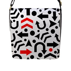 Red Right Direction Flap Messenger Bag (l)  by Valentinaart