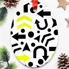 Yellow Right Direction  Ornament (oval)  by Valentinaart