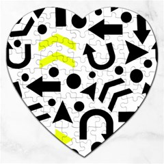 Yellow Right Direction  Jigsaw Puzzle (heart) by Valentinaart