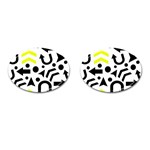 Yellow Right direction  Cufflinks (Oval) Front(Pair)