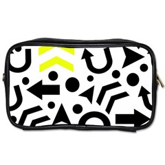 Yellow Right Direction  Toiletries Bags by Valentinaart