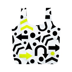 Yellow Right Direction  Full Print Recycle Bags (m)  by Valentinaart