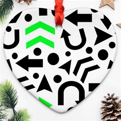 Green Right Direction  Heart Ornament (2 Sides) by Valentinaart