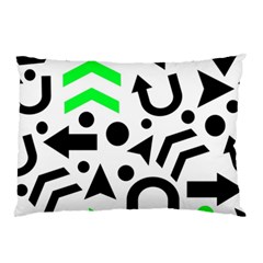 Green Right Direction  Pillow Case by Valentinaart