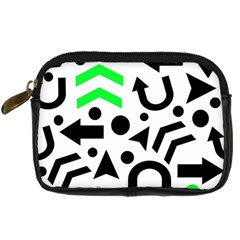 Green Right Direction  Digital Camera Cases by Valentinaart