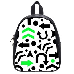 Green Right Direction  School Bags (small)  by Valentinaart