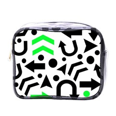 Green Right Direction  Mini Toiletries Bags by Valentinaart