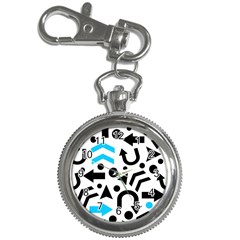 Cyan Right Direction Key Chain Watches by Valentinaart