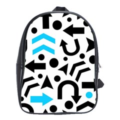 Cyan Right Direction School Bags(large)  by Valentinaart