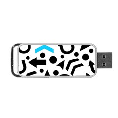 Cyan Right Direction Portable Usb Flash (one Side) by Valentinaart