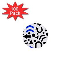 Blue Right Direction 1  Mini Buttons (100 Pack)  by Valentinaart