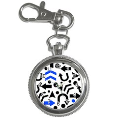 Blue Right Direction Key Chain Watches by Valentinaart