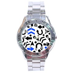 Blue Right Direction Stainless Steel Analogue Watch by Valentinaart