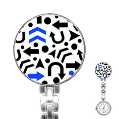 Blue Right Direction Stainless Steel Nurses Watch by Valentinaart