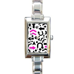 Magenta Right Direction Rectangle Italian Charm Watch by Valentinaart