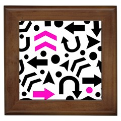 Magenta Right Direction Framed Tiles by Valentinaart