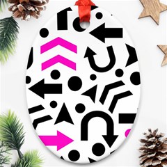 Magenta Right Direction Ornament (oval)  by Valentinaart