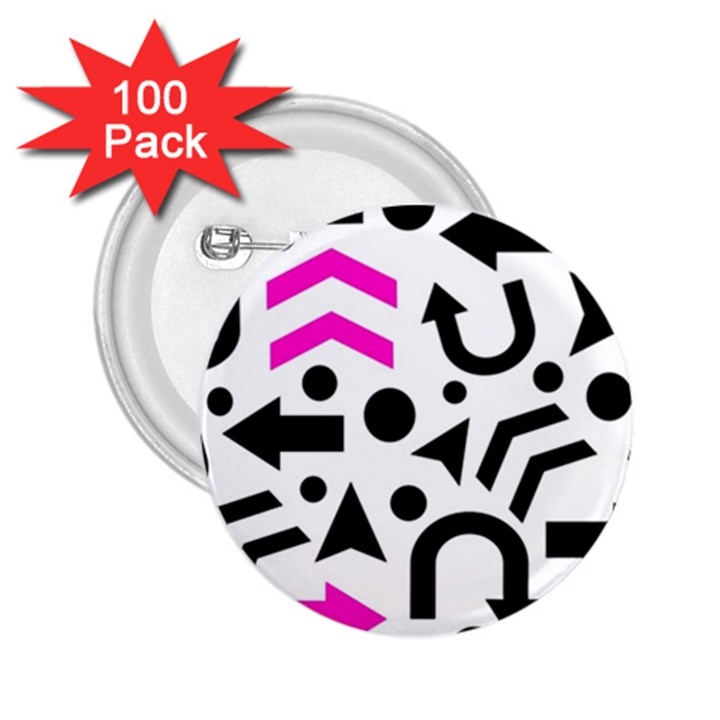 Magenta right direction 2.25  Buttons (100 pack) 