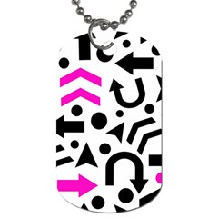 Magenta Right Direction Dog Tag (two Sides) by Valentinaart