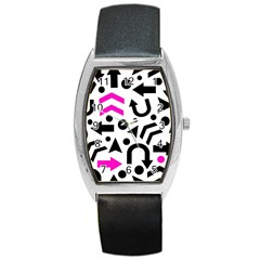 Magenta Right Direction Barrel Style Metal Watch by Valentinaart