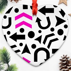 Magenta Right Direction Heart Ornament (2 Sides) by Valentinaart