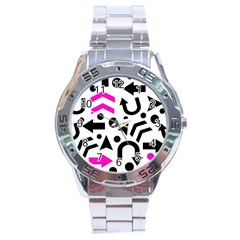 Magenta Right Direction Stainless Steel Analogue Watch by Valentinaart