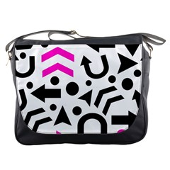 Magenta Right Direction Messenger Bags by Valentinaart